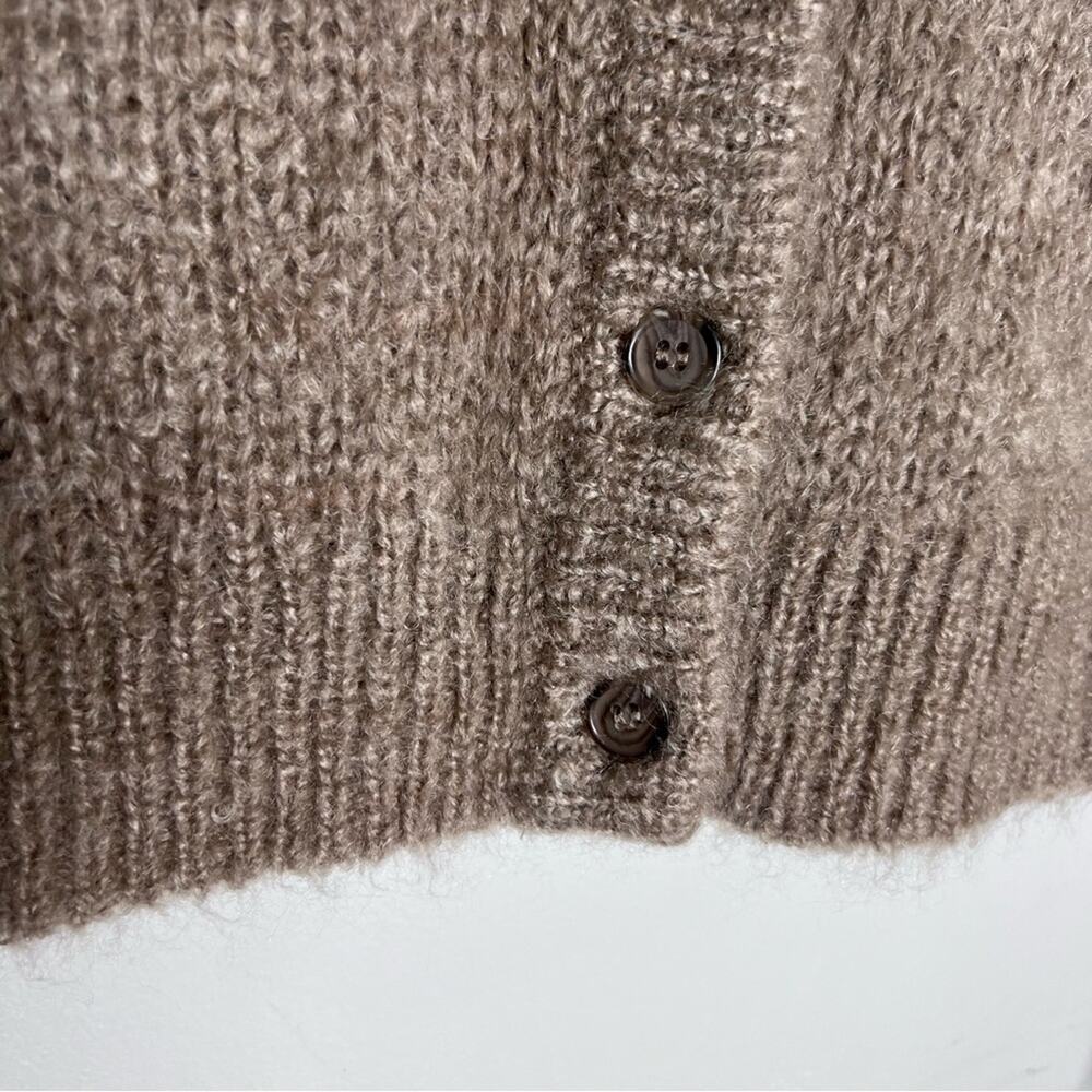 Jenni Kayne Mohair Boyfriend Cardigan Button Sweater in Brown Driftwood Sz XS - Picture 6 of 8